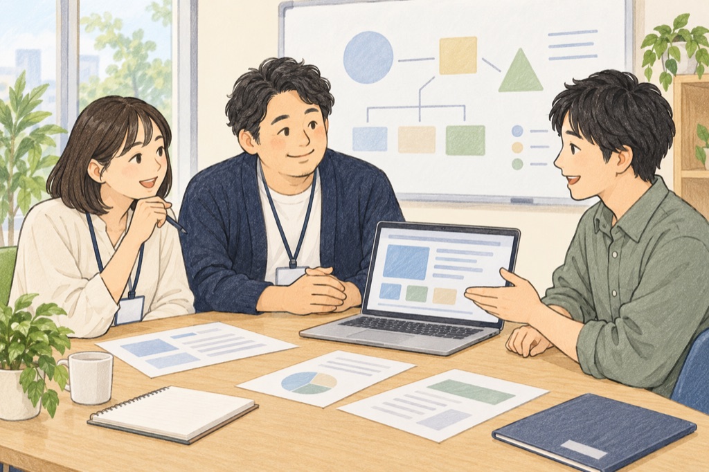 施設担当者と開発者の打ち合わせ